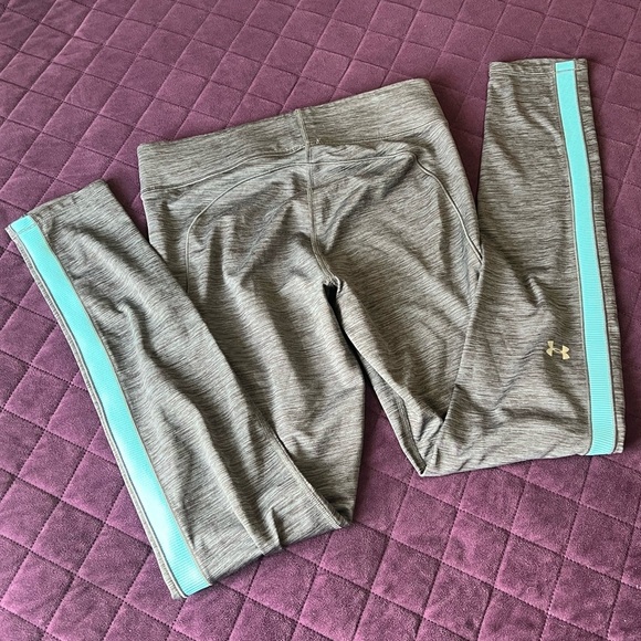 Under Armour Gray and Blue Compression Leggings - Picture 4 of 5